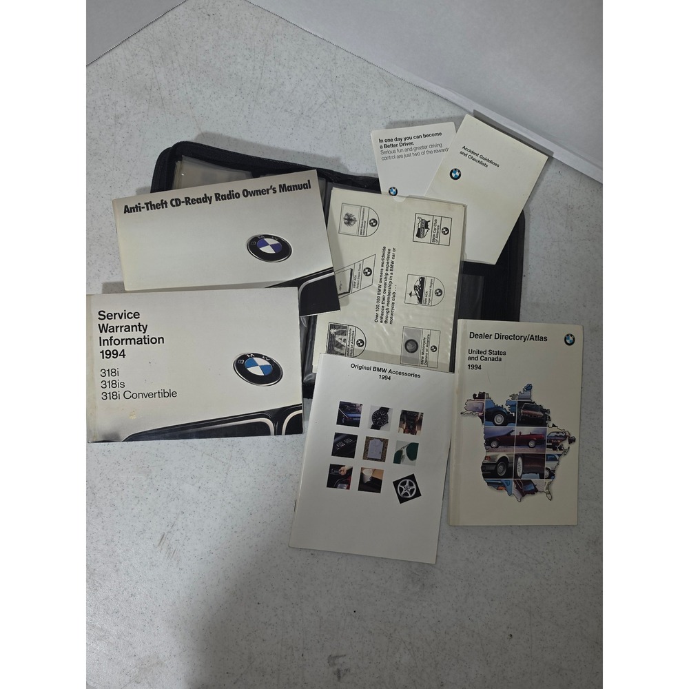 BMW 3-Series 1994 Owners Manual Set 318i 318is E36 Black Case Good Condition